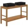 Mueble tocador madera teca maciza con lavabos de mármol negro de vidaXL, Tocadores de baño - Ref: Foro24-3058166, Precio: 457...