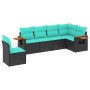 Set de sofás de jardín 6 pzas con cojines ratán sintético negro de , Conjuntos de jardín - Ref: Foro24-3226855, Precio: 495,6...