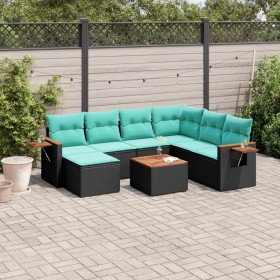 Set de sofás de jardín 8 pzas con cojines ratán sintético negro de , Conjuntos de jardín - Ref: Foro24-3227051, Precio: 591,9...