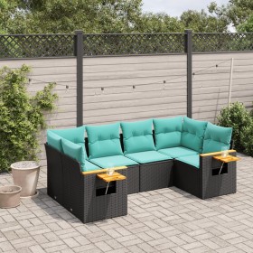 Set de sofás de jardín 6 pzas con cojines ratán sintético negro de , Conjuntos de jardín - Ref: Foro24-3227100, Precio: 532,9...