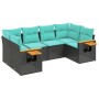 Set de sofás de jardín 6 pzas con cojines ratán sintético negro de , Conjuntos de jardín - Ref: Foro24-3227100, Precio: 532,9...