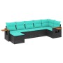 Set de sofás de jardín 7 pzas con cojines ratán sintético negro de , Conjuntos de jardín - Ref: Foro24-3227030, Precio: 550,6...