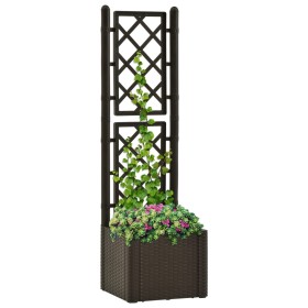 Arriate con enrejado y sistema de riego automático moca de vidaXL, Maceteros y jardineras - Ref: Foro24-313964, Precio: 103,9...