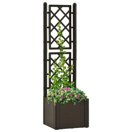 Arriate con enrejado y sistema de riego automático moca de vidaXL, Maceteros y jardineras - Ref: Foro24-313964, Precio: 103,9...