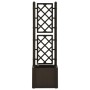Arriate con enrejado y sistema de riego automático moca de vidaXL, Maceteros y jardineras - Ref: Foro24-313964, Precio: 103,9...