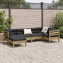 Juego de sofás jardín 6 pzas con cojines madera pino impregnada de , Conjuntos de jardín - Ref: Foro24-3299529, Precio: 603,7...