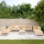 Juego de sofás de jardín 11 pzas madera maciza de pino de , Conjuntos de jardín - Ref: Foro24-3250628, Precio: 701,53 €, Desc...