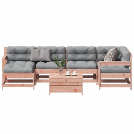 Juego de muebles jardín 7 pzas y cojines madera abeto Douglas de , Conjuntos de jardín - Ref: Foro24-3250938, Precio: 708,75 ...