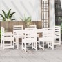 Juego de comedor de jardín 7 piezas madera maciza pino blanco de , Conjuntos de jardín - Ref: Foro24-3154708, Precio: 603,33 ...