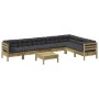 Set de sofás jardín 8 pzas con cojines madera pino impregnada de , Conjuntos de jardín - Ref: Foro24-3299484, Precio: 684,07 ...