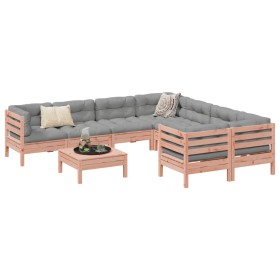 Set de sofás jardín 9 pzas con cojines madera de abeto Douglas de , Conjuntos de jardín - Ref: Foro24-3299375, Precio: 789,90...