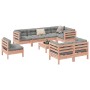 Set de sofás jardín 9 pzas con cojines madera de abeto Douglas de , Conjuntos de jardín - Ref: Foro24-3299517, Precio: 789,17...