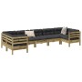 Set de sofás jardín 7 pzas con cojines madera pino impregnada de , Conjuntos de jardín - Ref: Foro24-3299624, Precio: 721,31 ...