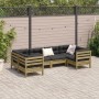 Juego de sofás jardín 6 pzas con cojines madera pino impregnada de , Conjuntos de jardín - Ref: Foro24-3299613, Precio: 614,0...
