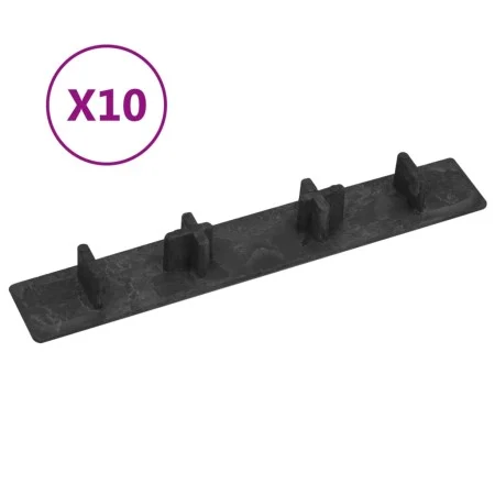 Tapas de extremo de plataforma 10 unidades plástico negro de vidaXL, Suelos y moquetas - Ref: Foro24-149003, Precio: 24,37 €,...