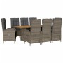 Set comedor jardín 9 pzas y cojines ratán sintético gris de , Conjuntos de jardín - Ref: Foro24-3213518, Precio: 1,00 €, Desc...