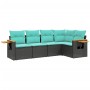 Set de sofás de jardín 5 pzas con cojines ratán sintético negro de , Conjuntos de jardín - Ref: Foro24-3226785, Precio: 443,0...