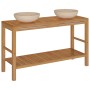Mueble tocador madera teca maciza con lavabos de mármol crema de vidaXL, Tocadores de baño - Ref: Foro24-3058169, Precio: 478...