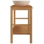 Mueble tocador madera teca maciza con lavabos de mármol crema de vidaXL, Tocadores de baño - Ref: Foro24-3058169, Precio: 478...