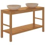Mueble tocador madera teca maciza con lavabos de mármol crema de vidaXL, Tocadores de baño - Ref: Foro24-3058169, Precio: 478...