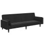 Sofá cama de 2 plazas con taburete terciopelo negro de , Sofás - Ref: Foro24-3258136, Precio: 341,61 €, Descuento: %