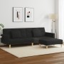Sofá cama de 2 plazas con taburete tela negro de , Sofás - Ref: Foro24-3258108, Precio: 344,90 €, Descuento: %