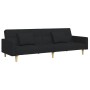 Sofá cama de 2 plazas con taburete tela negro de , Sofás - Ref: Foro24-3258108, Precio: 344,90 €, Descuento: %