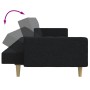 Sofá cama de 2 plazas con taburete tela negro de , Sofás - Ref: Foro24-3258108, Precio: 344,90 €, Descuento: %
