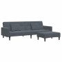 Sofá cama de 2 plazas con taburete terciopelo gris oscuro de , Sofás - Ref: Foro24-3258117, Precio: 339,51 €, Descuento: %