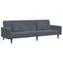 Sofá cama de 2 plazas con taburete terciopelo gris oscuro de , Sofás - Ref: Foro24-3258117, Precio: 339,51 €, Descuento: %