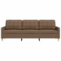Sofá de 3 plazas de tela marrón 210 cm de , Sofás - Ref: Foro24-4007417, Precio: 314,54 €, Descuento: %