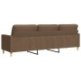 Sofá de 3 plazas de tela marrón 210 cm de , Sofás - Ref: Foro24-4007417, Precio: 314,54 €, Descuento: %