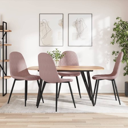Sillas de comedor 4 unidades terciopelo rosa en Sillas de comedor | Comprar online en Foru.es