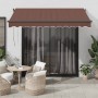 Toldo retráctil automático con luces LED marrón 300x250 cm de , Toldos - Ref: Foro24-3310204, Precio: 480,13 €, Descuento: %