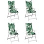 Cojín silla de jardín respaldo alto 4 uds tela hojas 120x50x7cm de , Cojines para sillas y sofás - Ref: Foro24-360264, Precio...