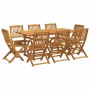 Juego comedor de jardín 9 pzas madera maciza acacia 180x90x75cm de , Conjuntos de jardín - Ref: Foro24-3321531, Precio: 580,1...
