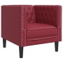 Sillón Chesterfield de cuero artificial rojo tinto de , Sofás - Ref: Foro24-372656, Precio: 180,24 €, Descuento: %