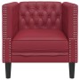 Sillón Chesterfield de cuero artificial rojo tinto de , Sofás - Ref: Foro24-372656, Precio: 180,24 €, Descuento: %