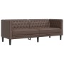 Sofá Chesterfield de 3 plazas cuero artificial marrón de , Sofás - Ref: Foro24-372668, Precio: 311,42 €, Descuento: %