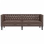 Sofá Chesterfield de 3 plazas cuero artificial marrón de , Sofás - Ref: Foro24-372668, Precio: 311,42 €, Descuento: %