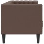 Sofá Chesterfield de 3 plazas cuero artificial marrón de , Sofás - Ref: Foro24-372668, Precio: 311,42 €, Descuento: %