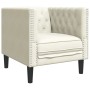 Sillón Chesterfield de terciopelo blanco crema de , Sofás - Ref: Foro24-372680, Precio: 161,15 €, Descuento: %