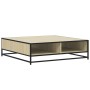 Mesa centro madera ingeniería y metal roble Sonoma 100x100x30cm de , Mesas de centro - Ref: Foro24-848775, Precio: 79,58 €, D...