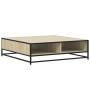 Mesa centro madera ingeniería y metal roble Sonoma 100x100x30cm de , Mesas de centro - Ref: Foro24-848775, Precio: 79,58 €, D...