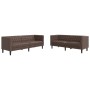 Juego de sofás Chesterfield 2 piezas cuero sintético marrón de , Sofás - Ref: Foro24-3209276, Precio: 578,99 €, Descuento: %