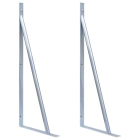Soportes para postes de valla 2 unidades acero galvanizado de vidaXL, Accesorios para rejas y vallas - Ref: Foro24-148988, Pr...