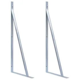 Soportes para postes de valla 2 unidades acero galvanizado de vidaXL, Accesorios para rejas y vallas - Ref: Foro24-148988, Pr...