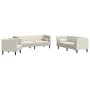 Set de sofás Chesterfield con cojines 3 piezas terciopelo crema de , Sofás - Ref: Foro24-3209288, Precio: 745,78 €, Descuento: %