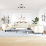 Set de sofás Chesterfield con cojines 3 piezas terciopelo crema de , Sofás - Ref: Foro24-3209288, Precio: 745,78 €, Descuento: %