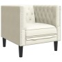 Set de sofás Chesterfield con cojines 3 piezas terciopelo crema de , Sofás - Ref: Foro24-3209288, Precio: 745,78 €, Descuento: %